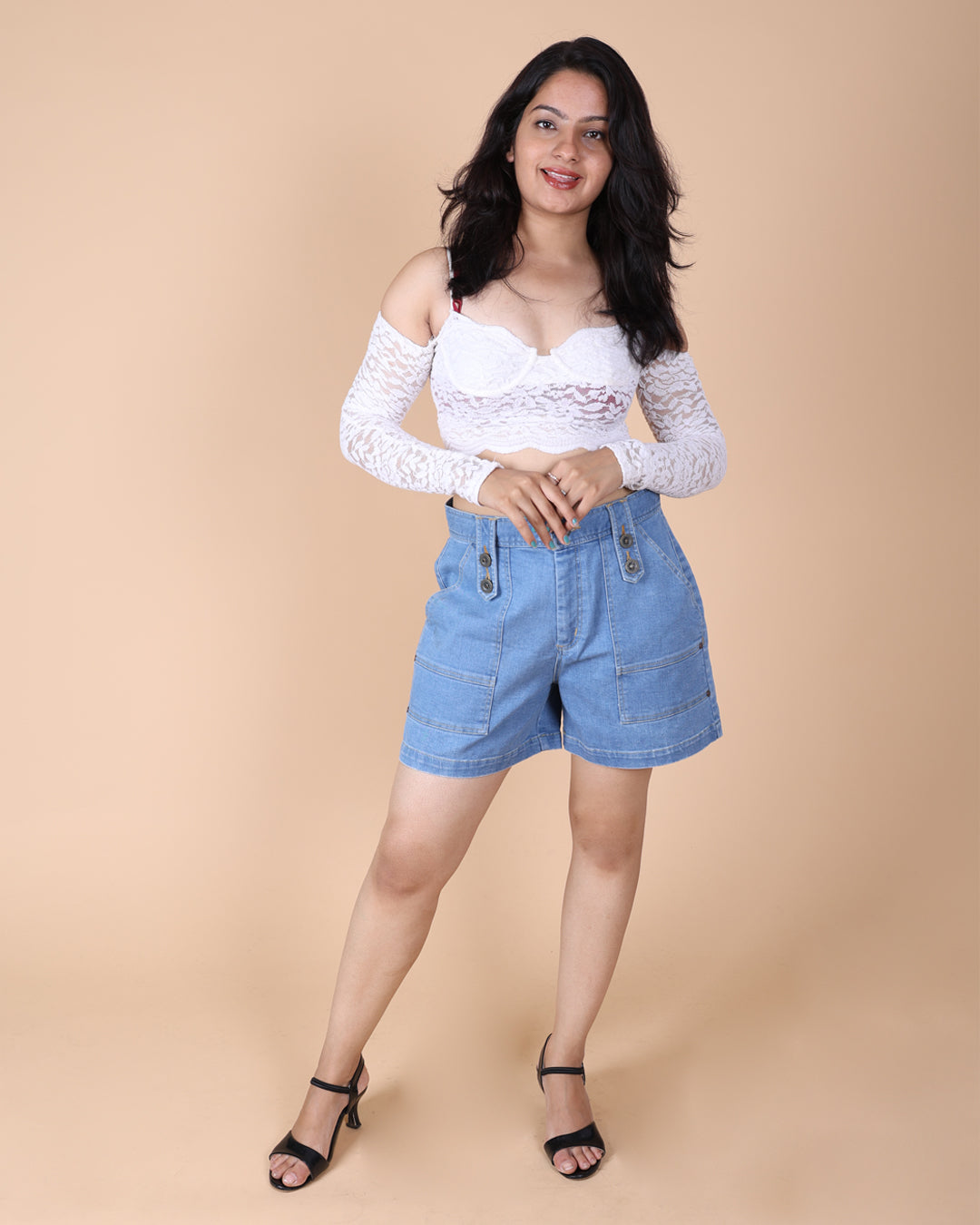 Loop Tab Denim Short