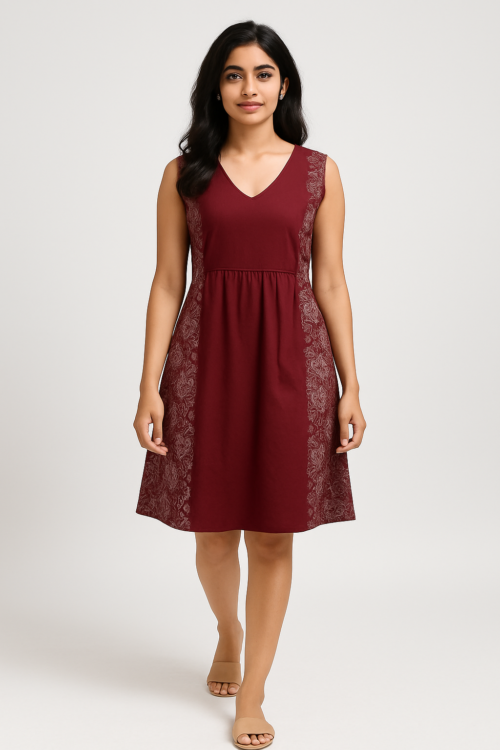 Roselle Maroon Bloom Dress
