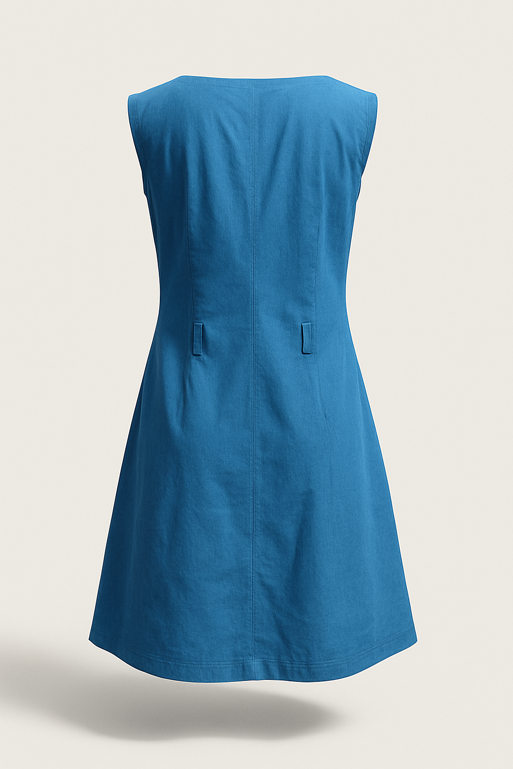 Classic Sleeveless Button-Down Denim Dress