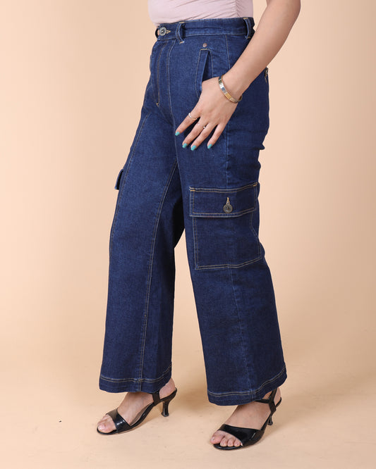 Side Cut Elasticated Jeans