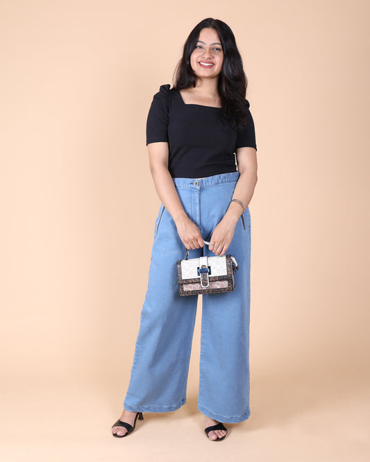 WideLeg Denim Trouser